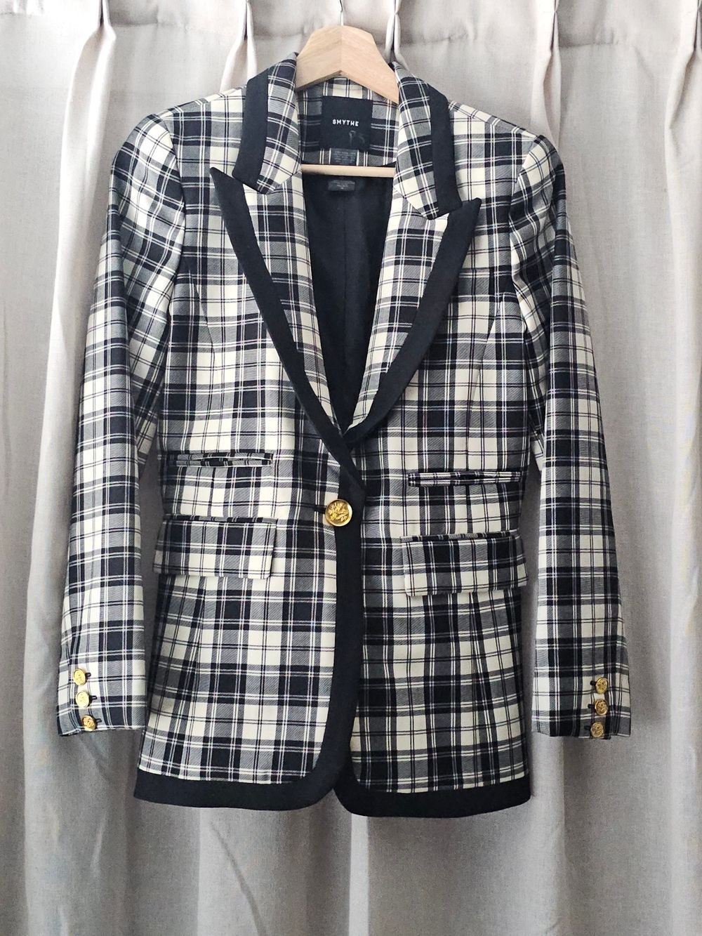 SMYTHE 100% WOOL PLAID BLAZER | SIZE 4
